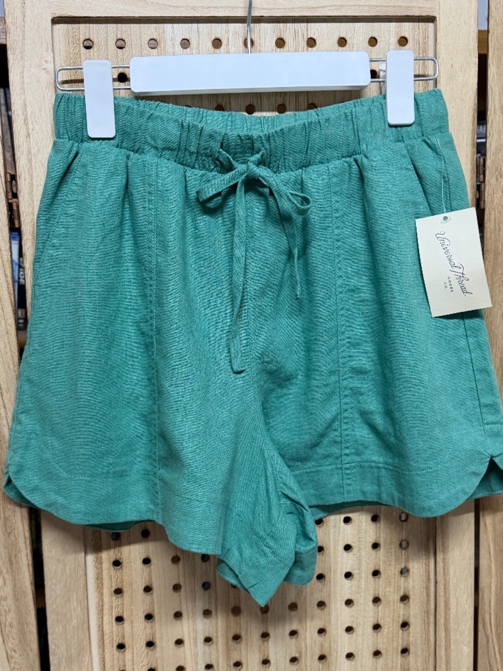 Universal Thread Seafoam Green Linen Blend Pull On Shorts NWT XS